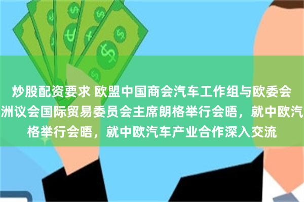 炒股配资要求 欧盟中国商会汽车工作组与欧委会谢夫乔维奇内阁及欧洲议会国际贸易委员会主席朗格举行会晤，就中欧汽车产业合作深入交流
