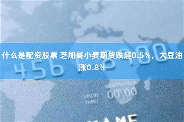 什么是配资股票 芝加哥小麦期货跌超0.5%，大豆油涨0.8%