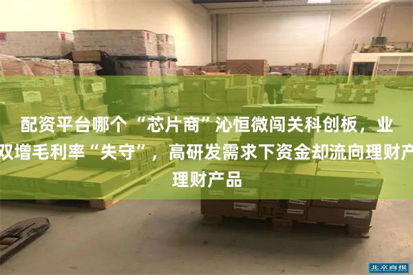 配资平台哪个 “芯片商”沁恒微闯关科创板，业绩双增毛利率“失守”，高研发需求下资金却流向理财产品