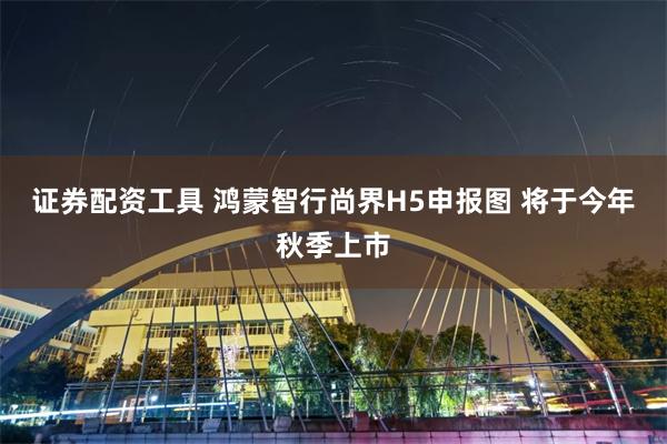 证券配资工具 鸿蒙智行尚界H5申报图 将于今年秋季上市
