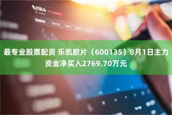 最专业股票配资 乐凯胶片（600135）8月1日主力资金净买入2769.70万元