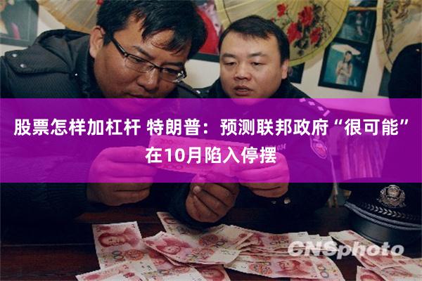 股票怎样加杠杆 特朗普:预测联邦政府“很可能”在10月陷入停摆