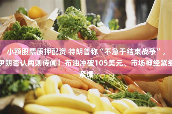 小额股票质押配资 特朗普称“不急于结束战争”，伊朗否认两则传闻！布油冲破105美元、市场神经紧绷