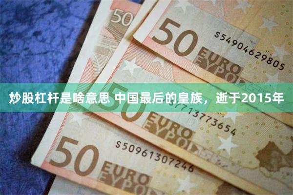 炒股杠杆是啥意思 中国最后的皇族，逝于2015年