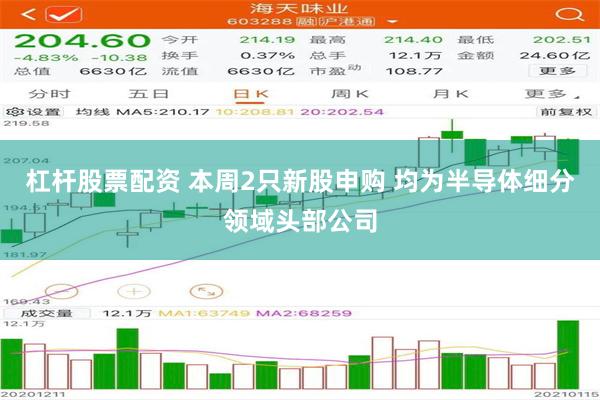 杠杆股票配资 本周2只新股申购 均为半导体细分领域头部公司