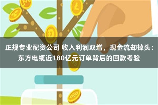 正规专业配资公司 收入利润双增，现金流却掉头：东方电缆近180亿元订单背后的回款考验