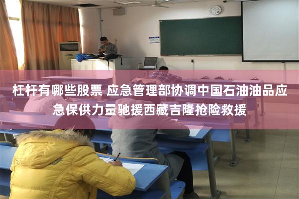 杠杆有哪些股票 应急管理部协调中国石油油品应急保供力量驰援西藏吉隆抢险救援